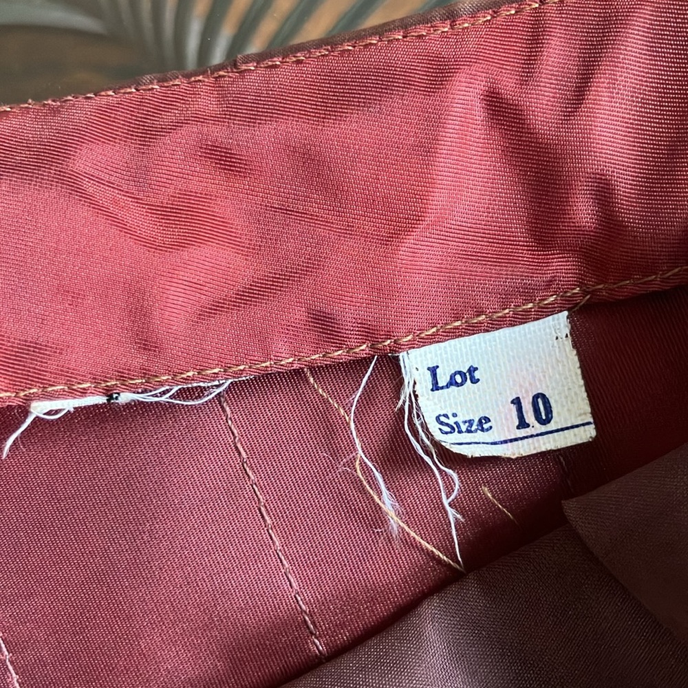 Vintage 50s diagonally tiered brown organza top size XS - Picture 9 of 16